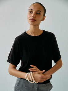 Anna Merino ss tee, Espresso