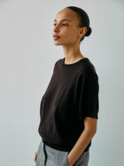 Anna Merino ss tee, Espresso
