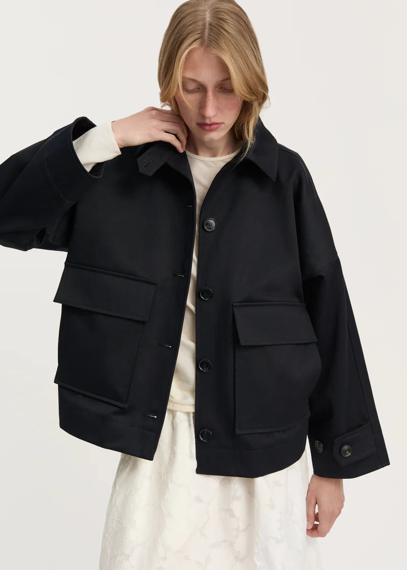 Ritu Jacket Twill, Black Navy