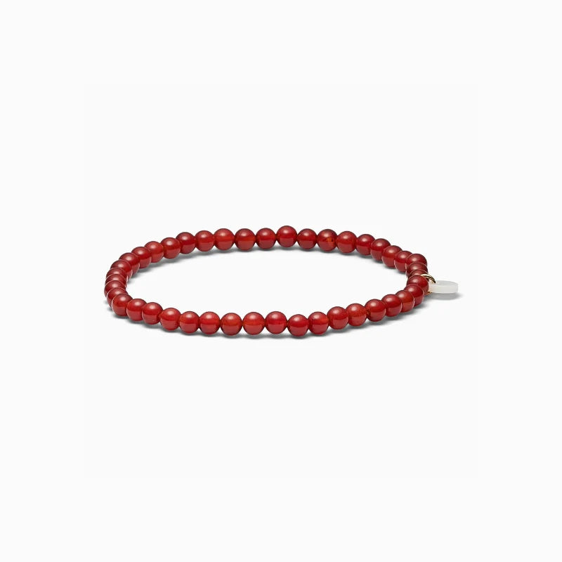 Rød jade armbånd, 4mm