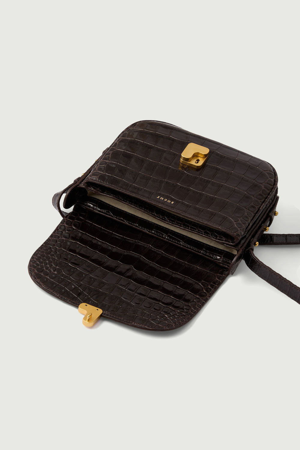 Bellisima Mini Bag, Marron Foncé Croc (Brun Croc)