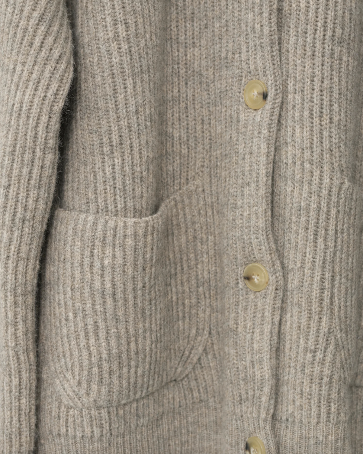 Shetland Wool Cardigan, Nature