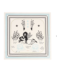 Lily Silk Scarf, Milk 55x55 cm