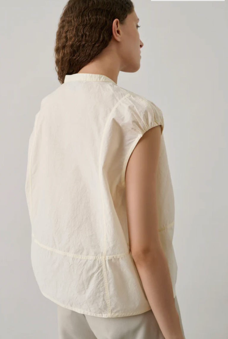 Danube Blouse Crinkled Poplin, Vanille