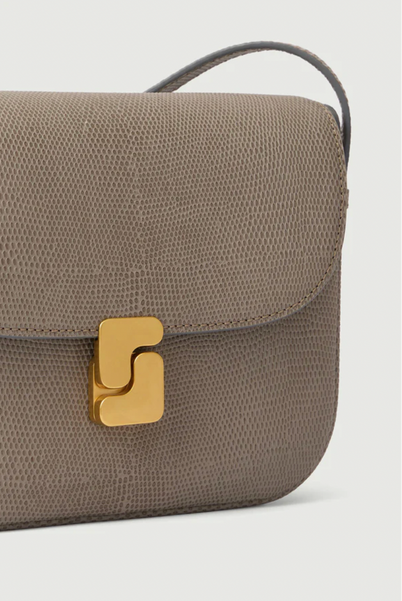 Bellisima Mini Bag, Grey Caviar leather