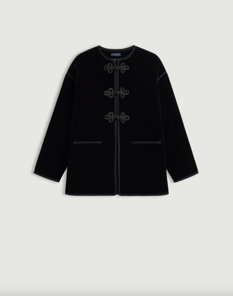 Lutetia Velvet Jacket, Black