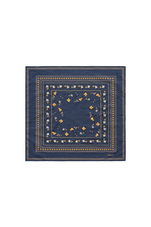 Skall floral scarf 55x55, Midnight Navy