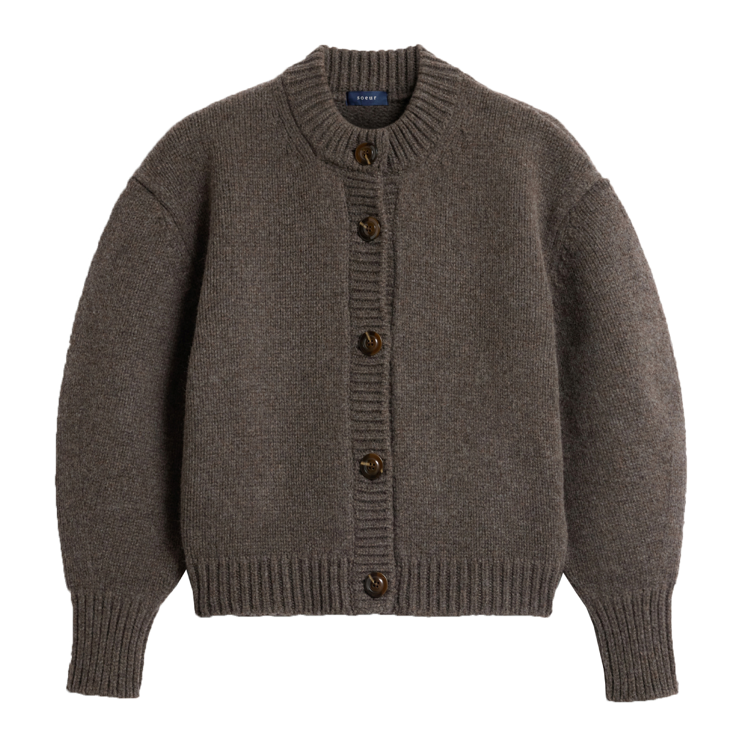 Leonard cardigan i Marron Glacé uld fra Soeur