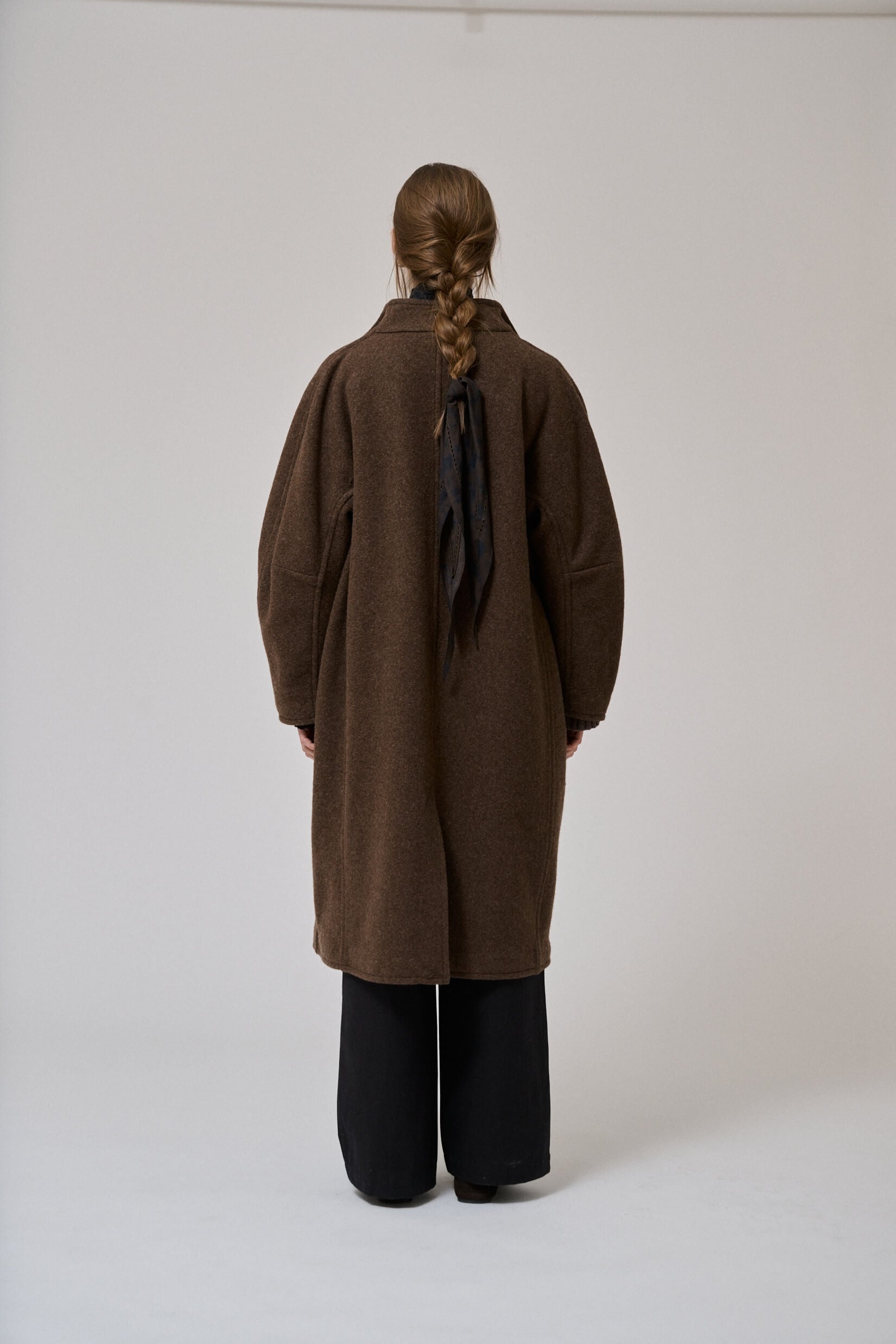 Thyme long wool coat, Brown