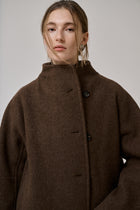 Thyme long wool coat, Brown