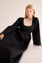 Julie LS  7/8 Dress, Black