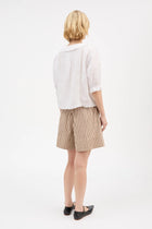 Vetiver shorts, Brown/Ecru stripe