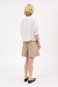 Vetiver shorts, Brown/Ecru stripe