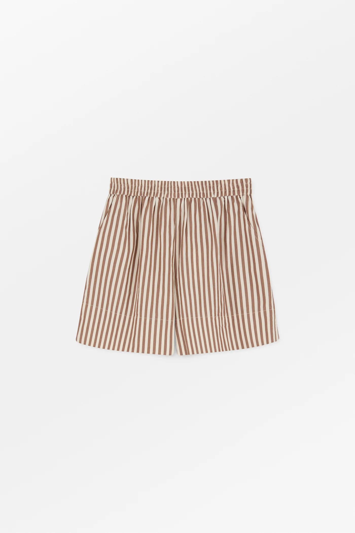 Vetiver shorts, Brown/Ecru stripe