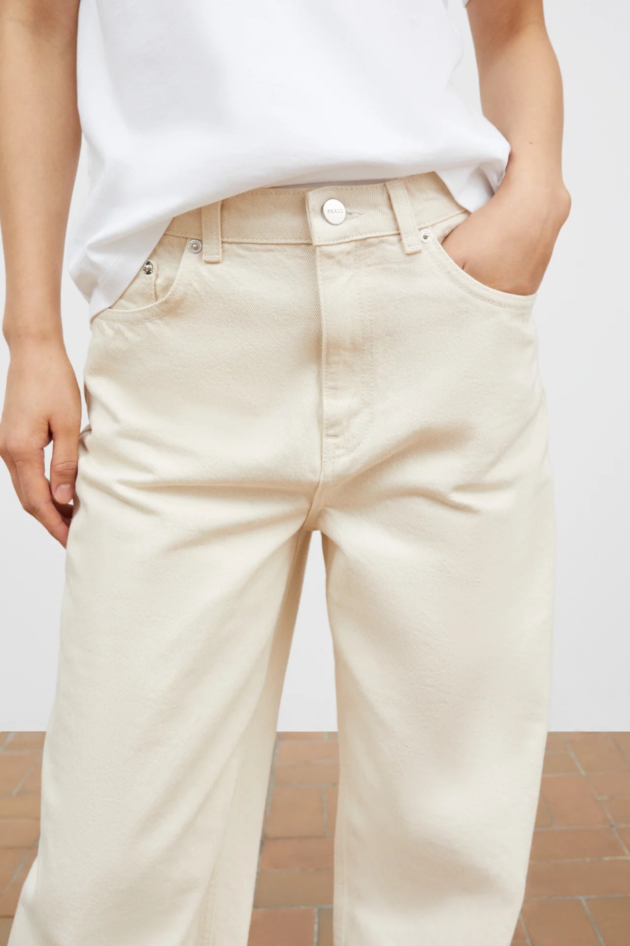 Willow Wide Jeans, Ecru
