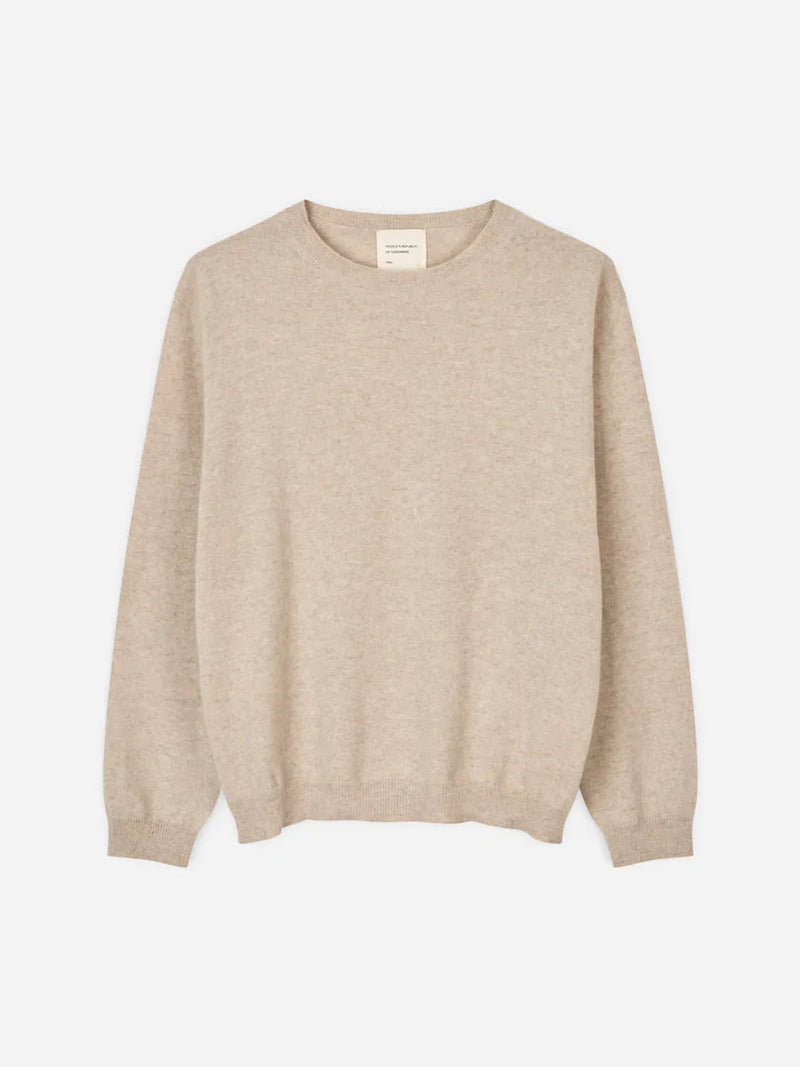 Women's Oversized Roundneck, Sand