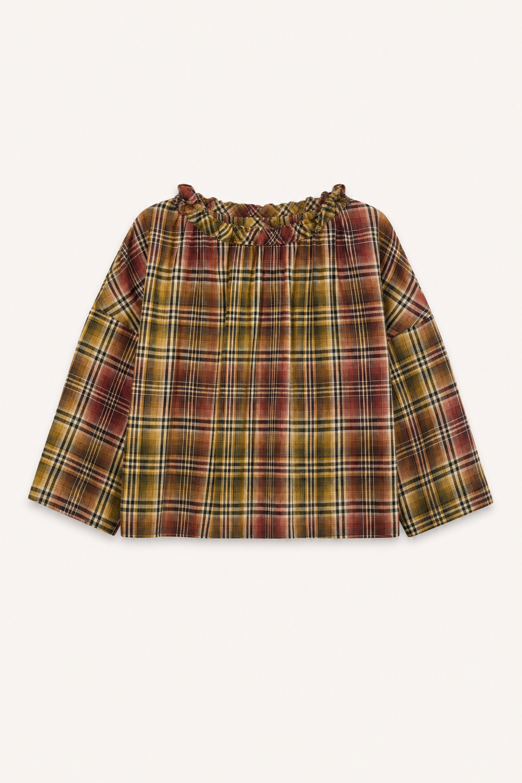 Magrethe LS Tie Top, Multi Check
