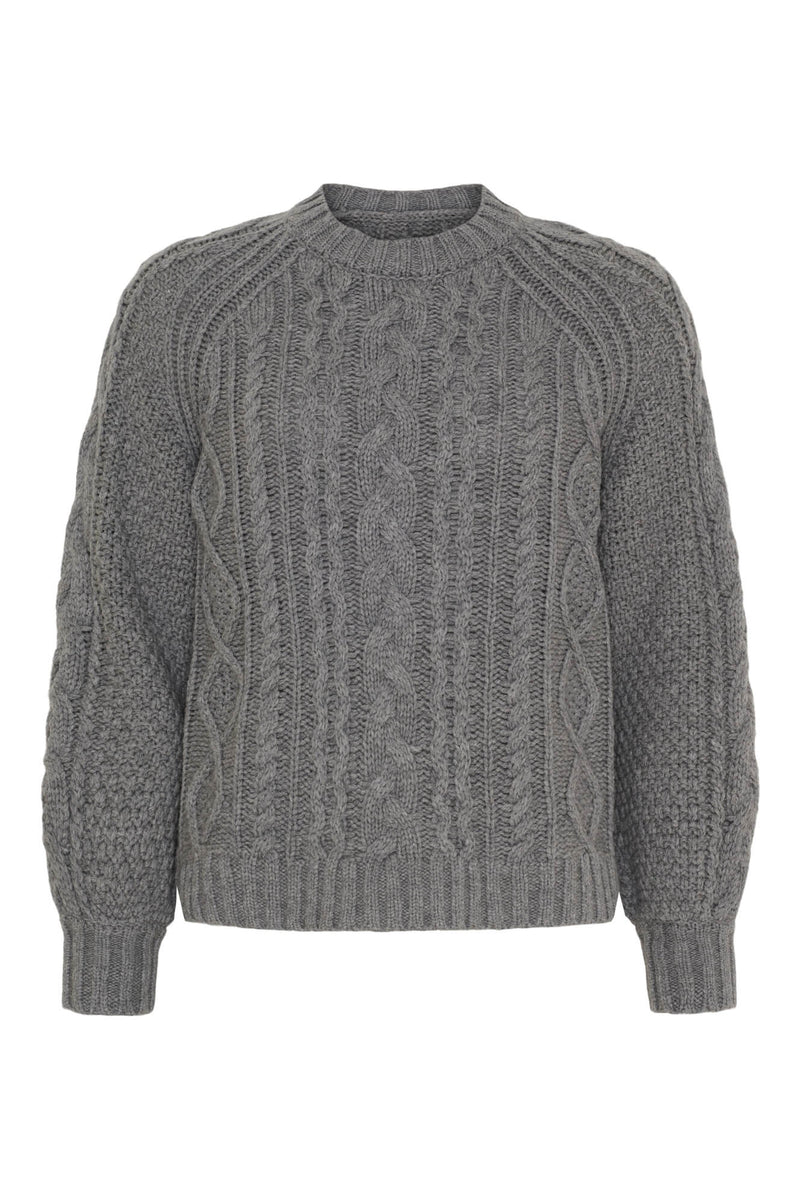 Dahlia cable knit jumper, Cold grey