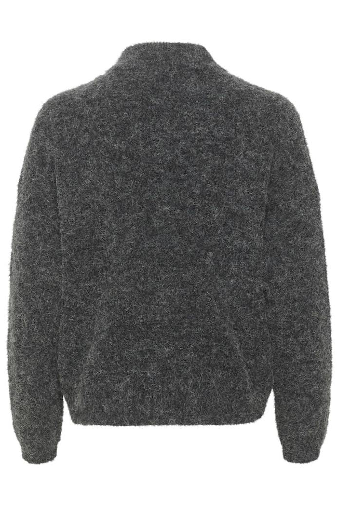 AlphaGZ short cardigan, Charcoal melange