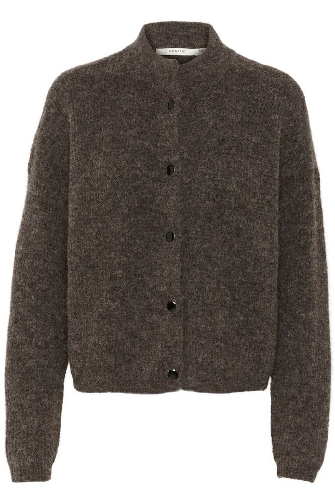 AlphaGZ short cardigan, Chestnut Melange Brown