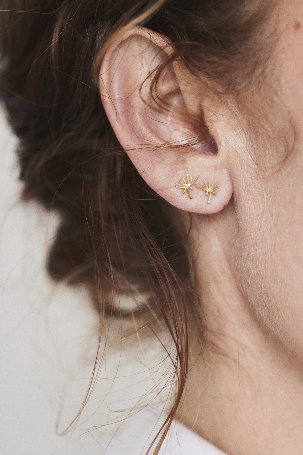 Dandelion Stud Earring Small, 18K Gold
