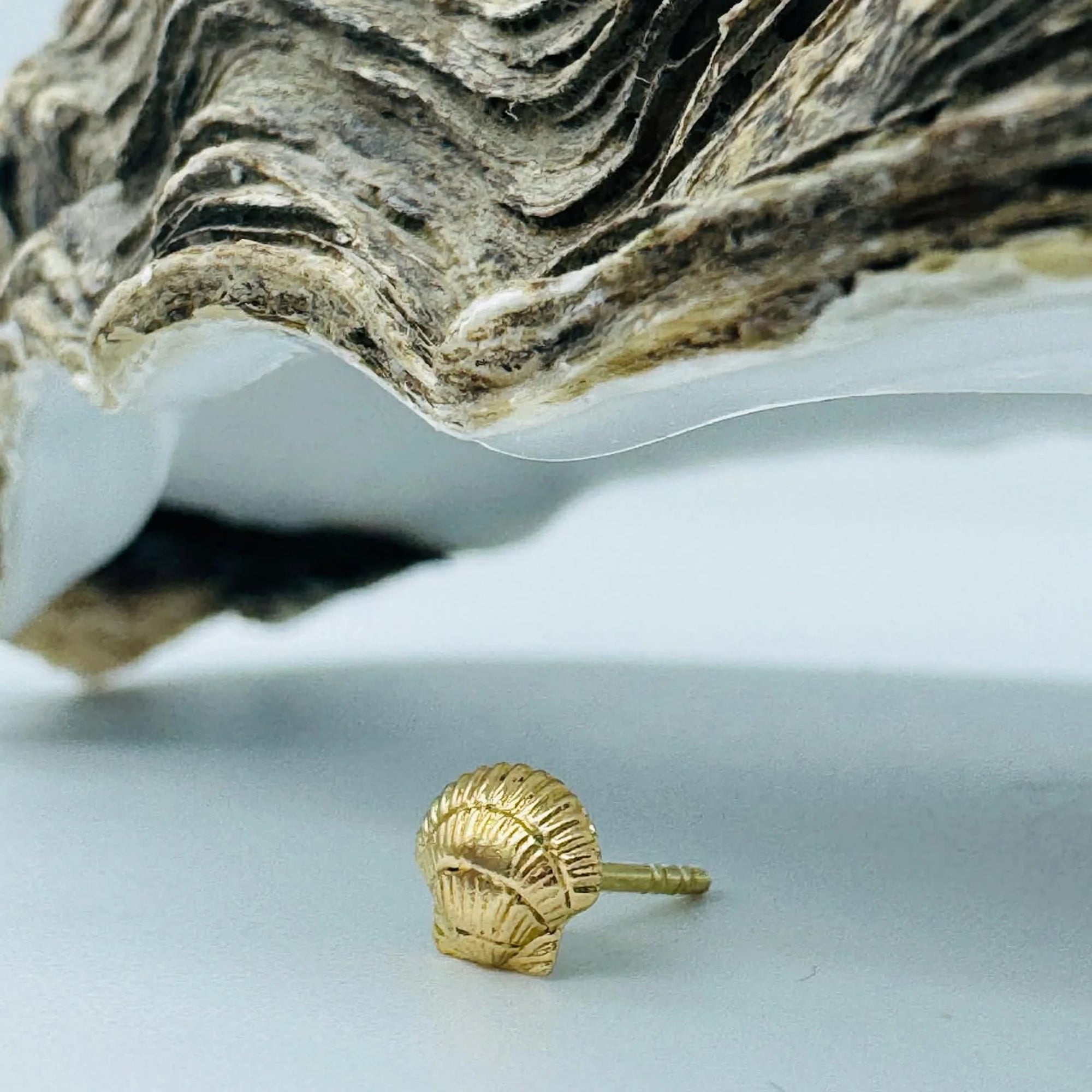 Heart Mussel Ørering, 18K Gold