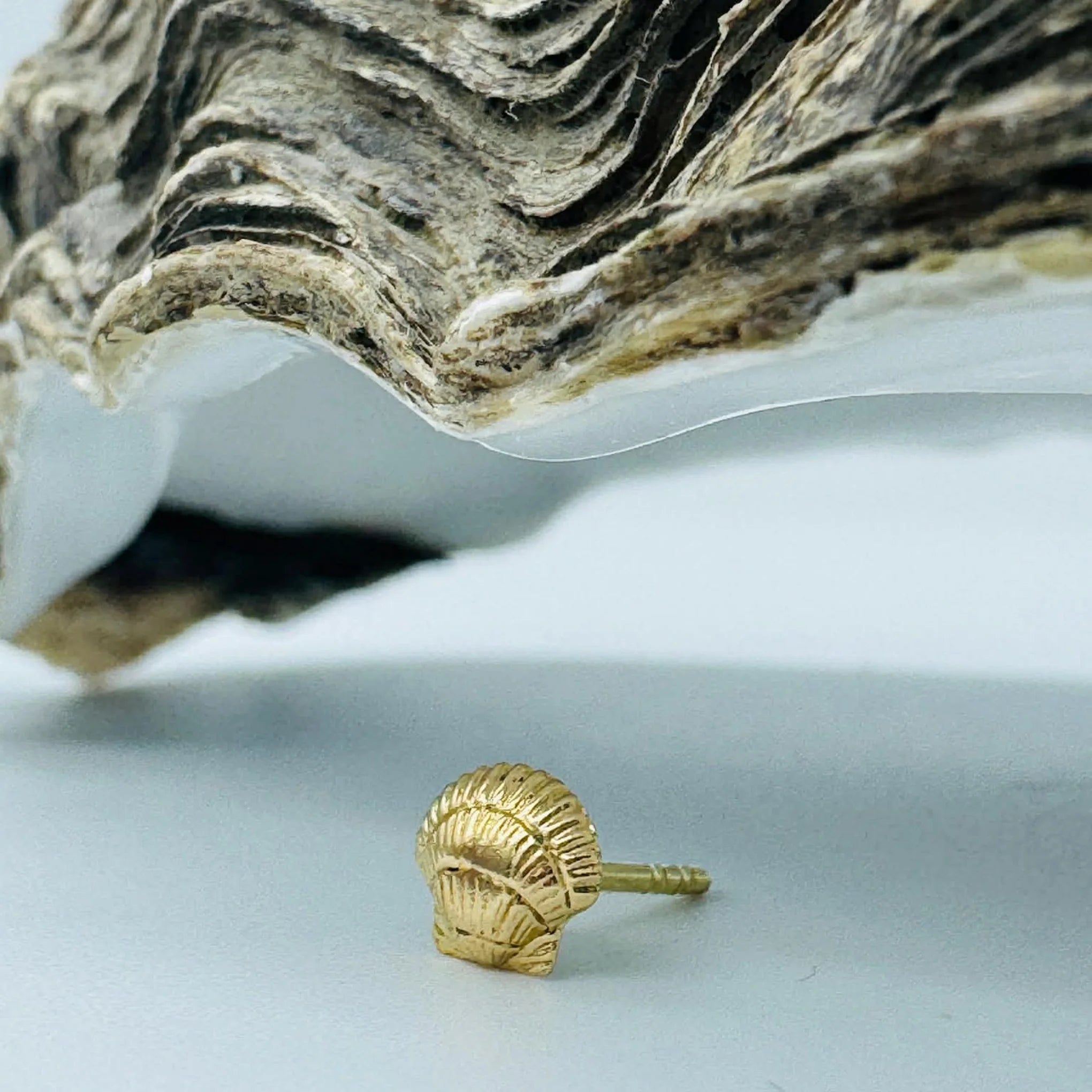 Heart Mussel Ørering, 18K Gold