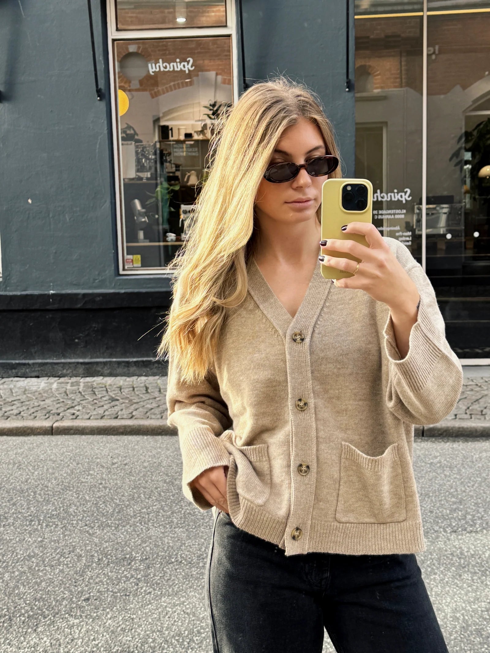 Vigga cardigan, OAT MELANGE