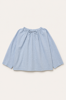 Magrethe LS Tie Top, Mini Blue check