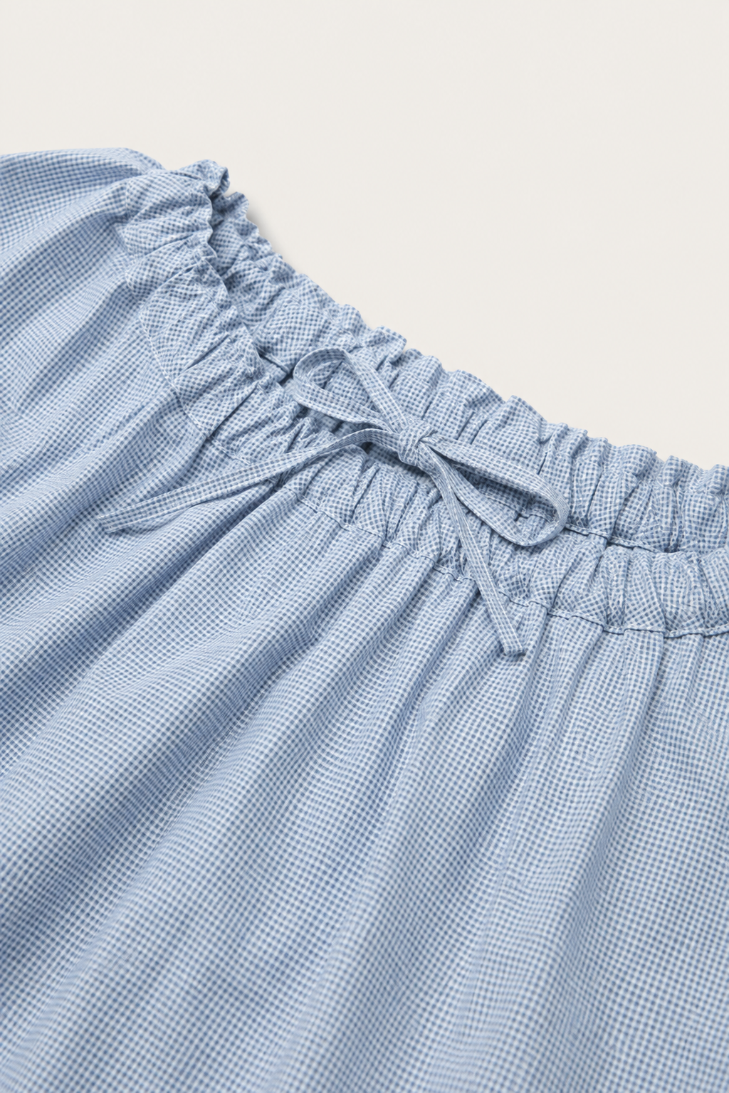 Magrethe LS Tie Top, Mini Blue check