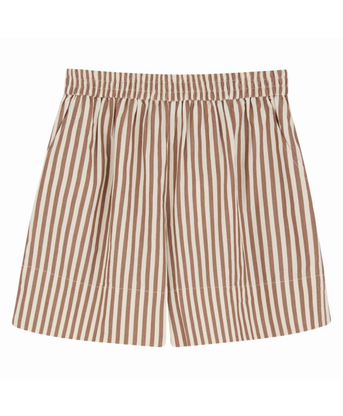 Vetiver shorts, Brown/Ecru stripe