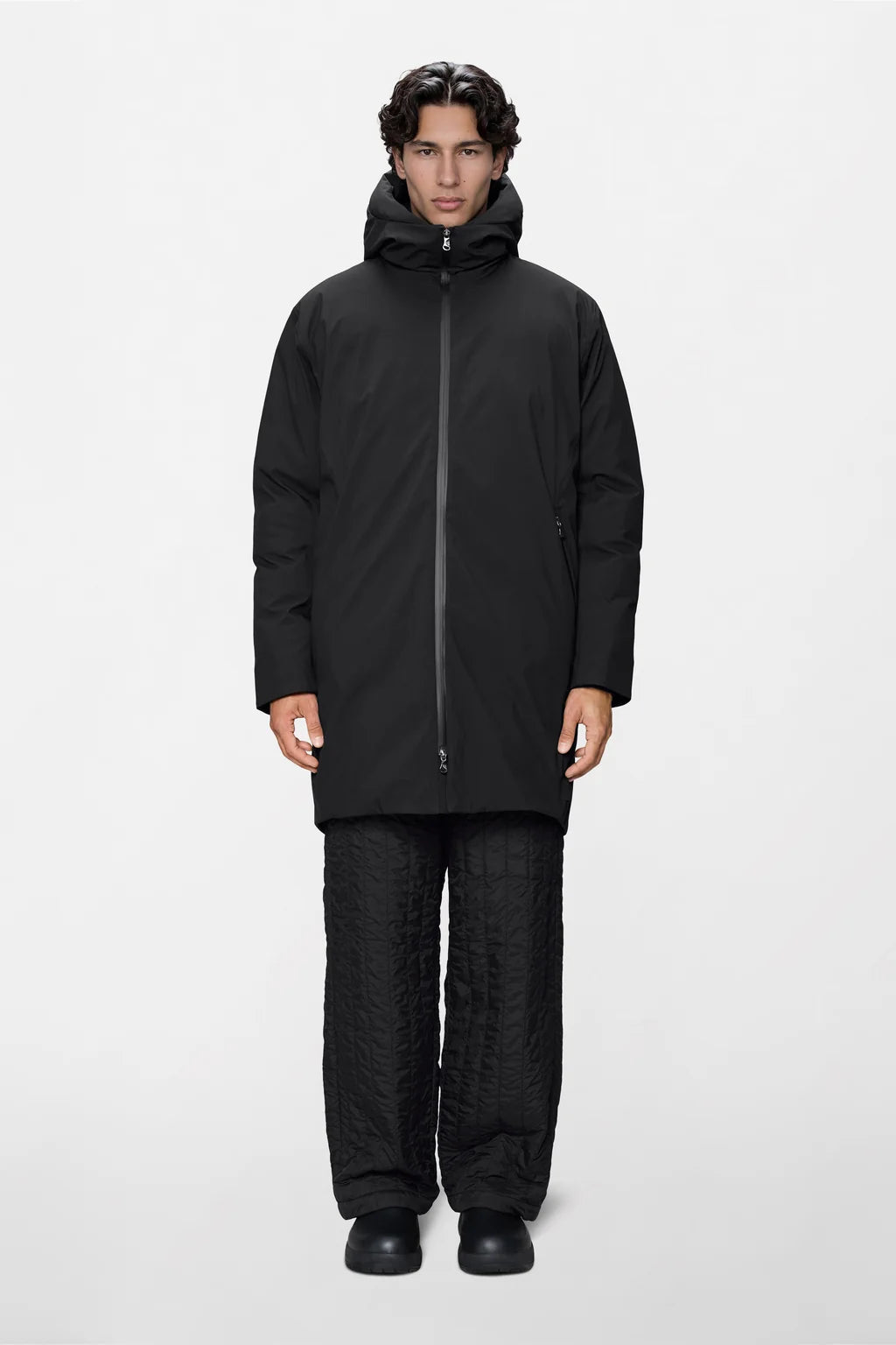 Sarna Long Puffer Jacket, Black