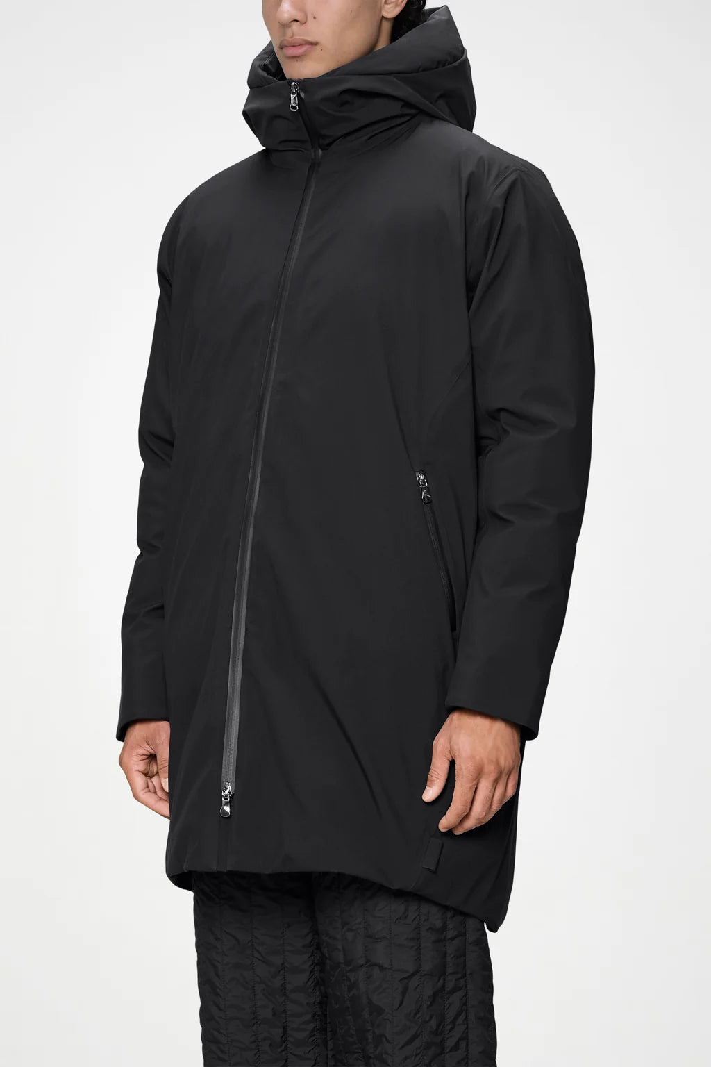 Sarna Long Puffer Jacket, Black