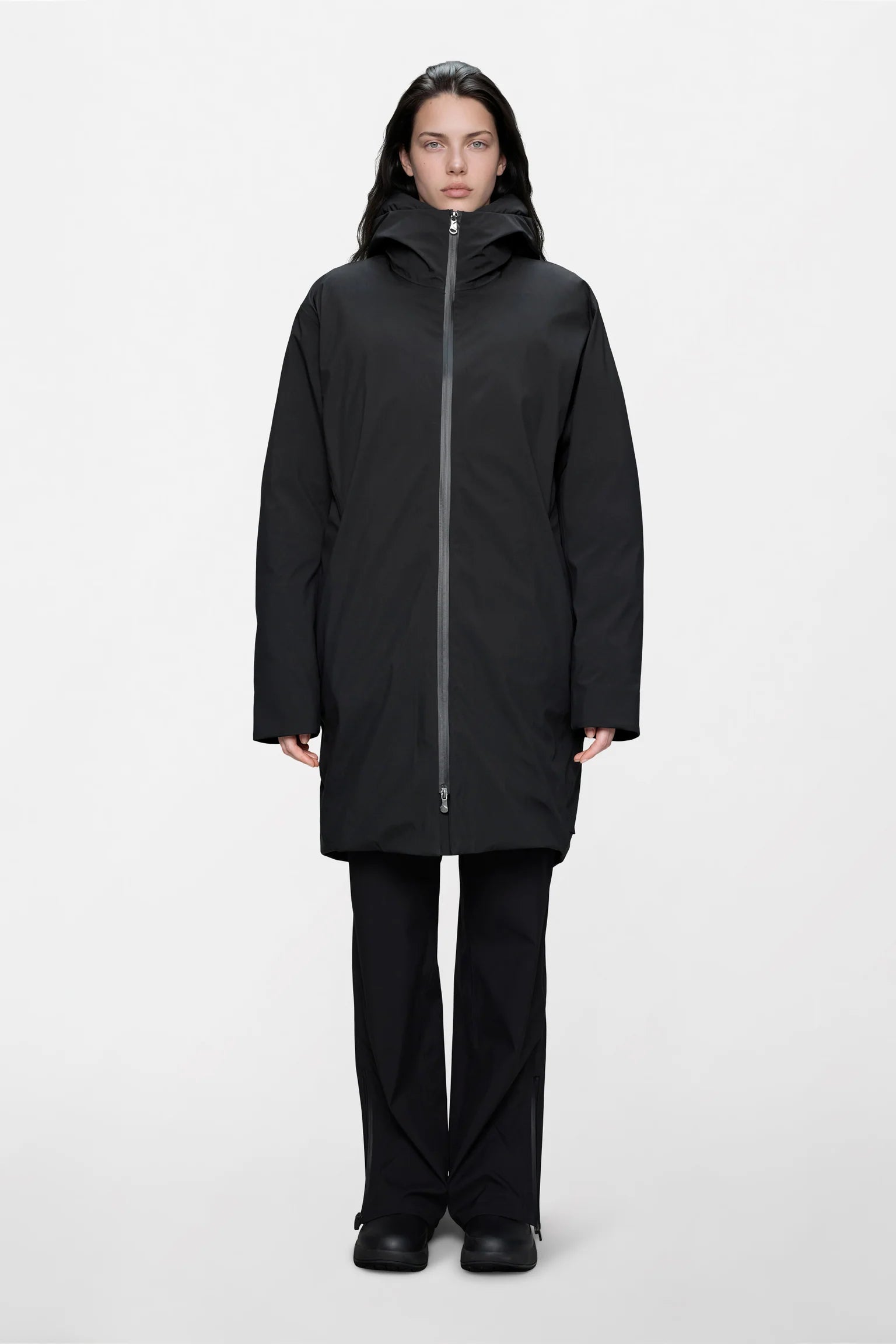 Sarna Long Puffer Jacket, Black