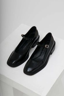 Penelope, Black Polished Leather Babies