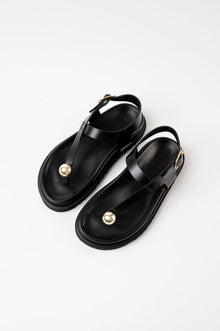 Spiaggia T-bar sandals, Black