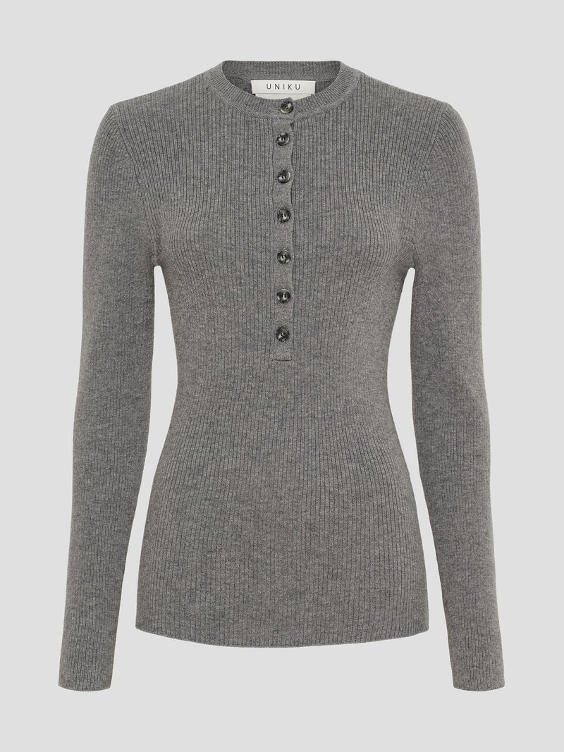 ASHLEY KNIT, GREY MELANGE