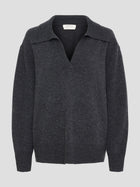 VIGGA POLO KNIT, DARK GREY MELANGE