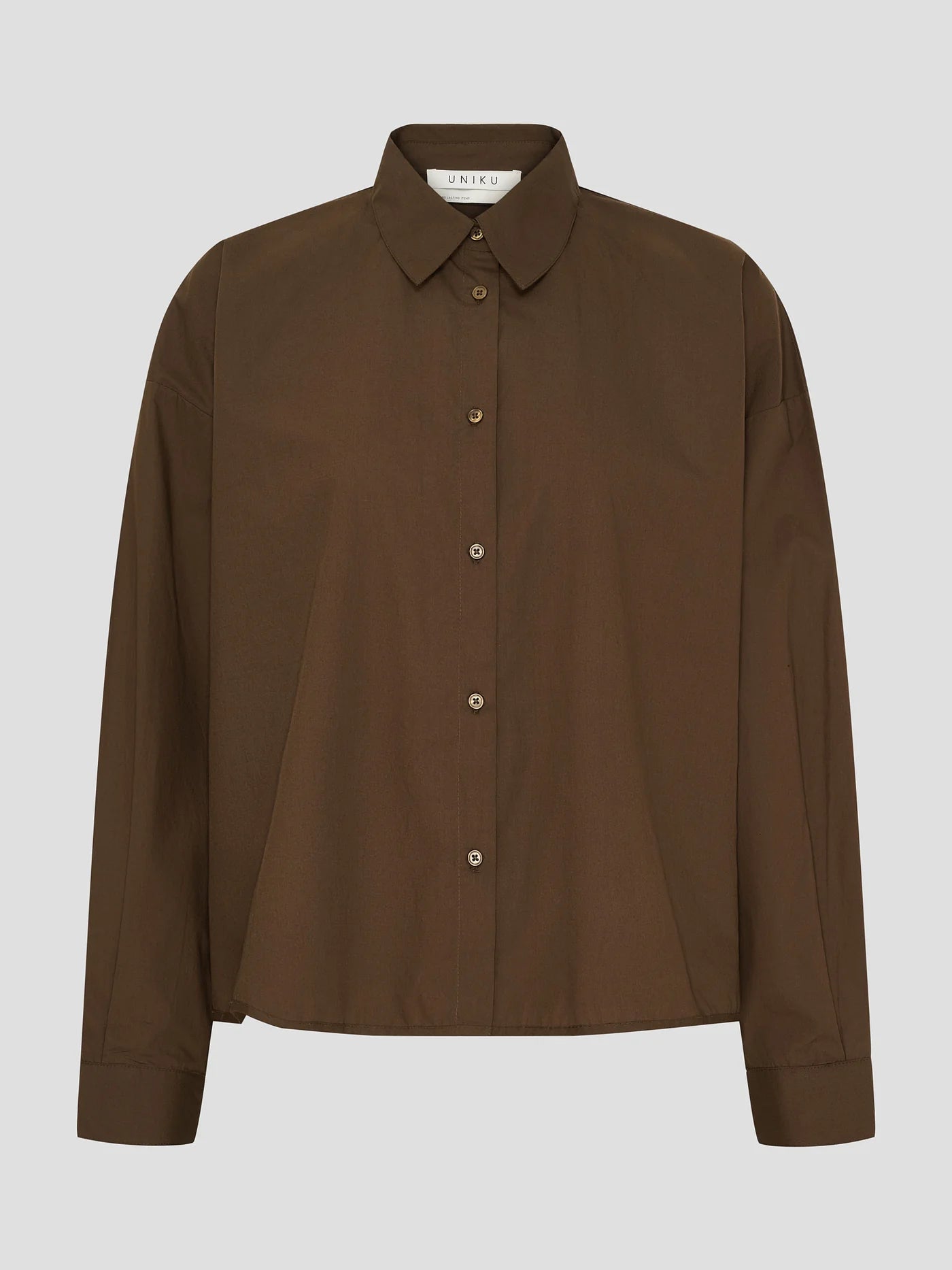 Ocean LS Cropped Shirt, Brown