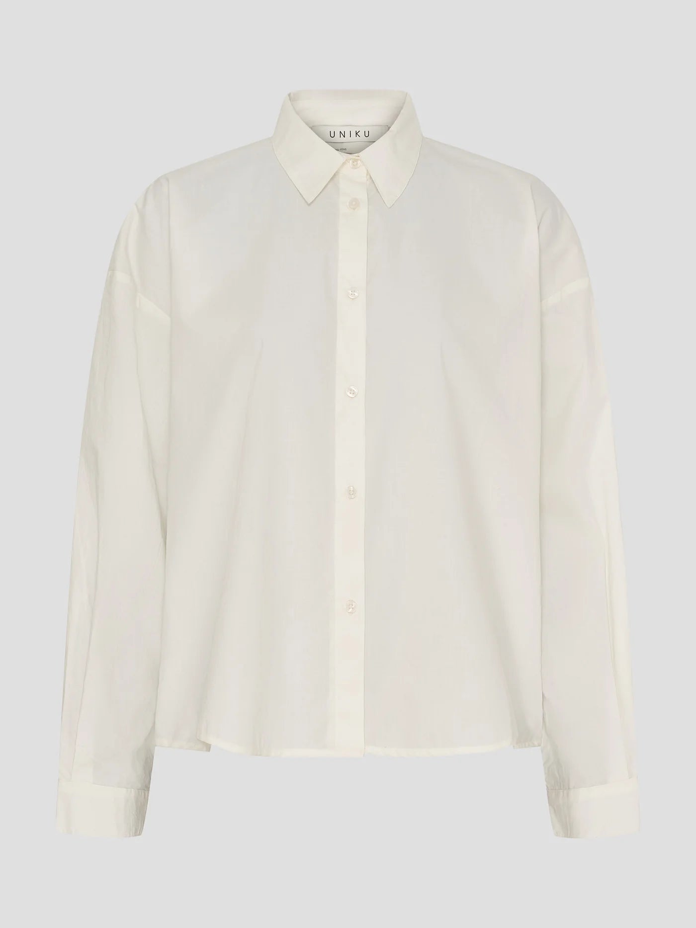 OCEAN LS CROPPED SHIRT, Ecru