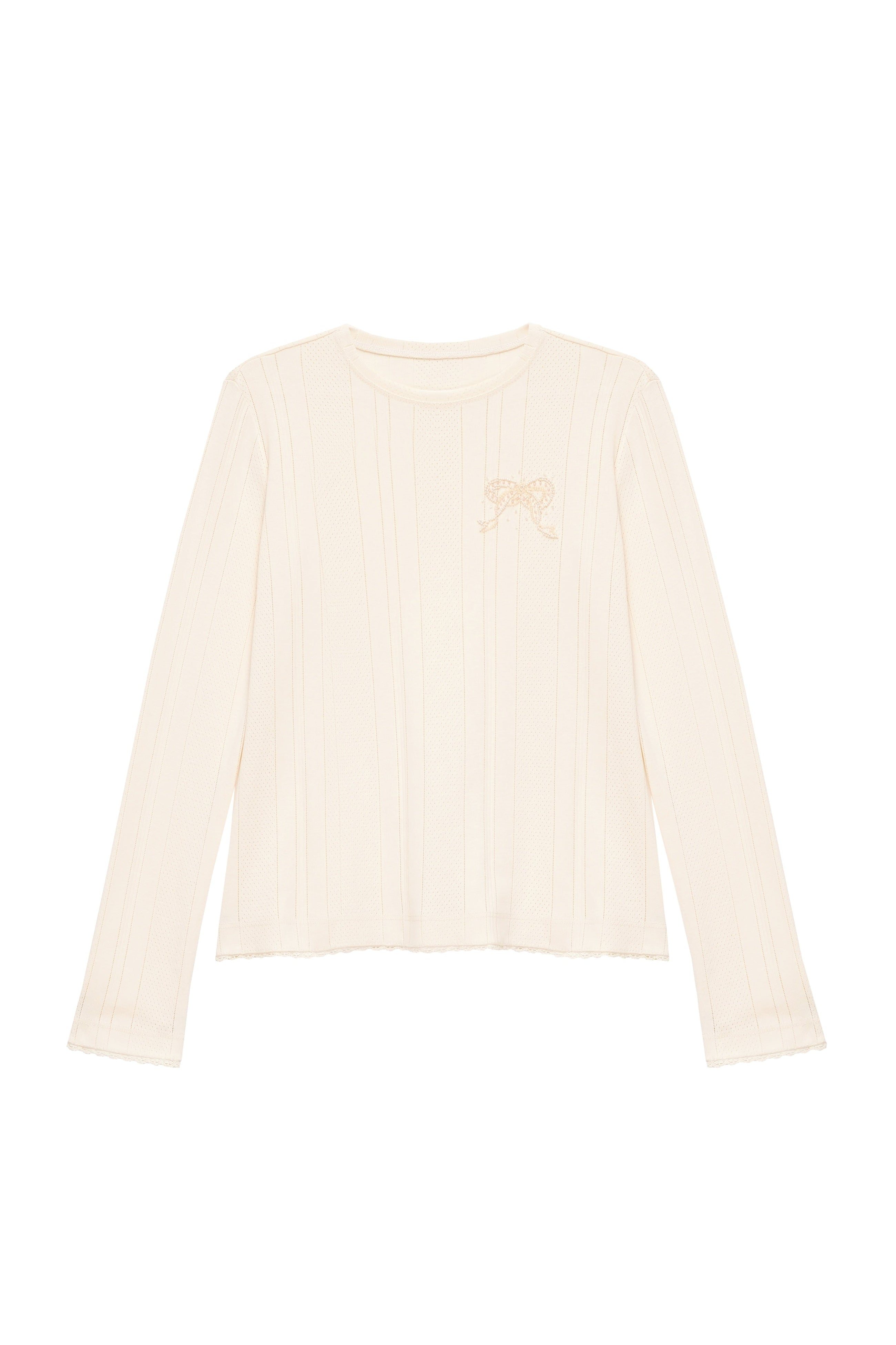 Textured Long Sleeve, Milk