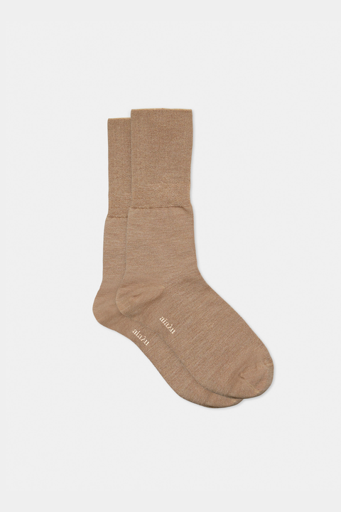 Cashmere Rib Socks, Dark Brown